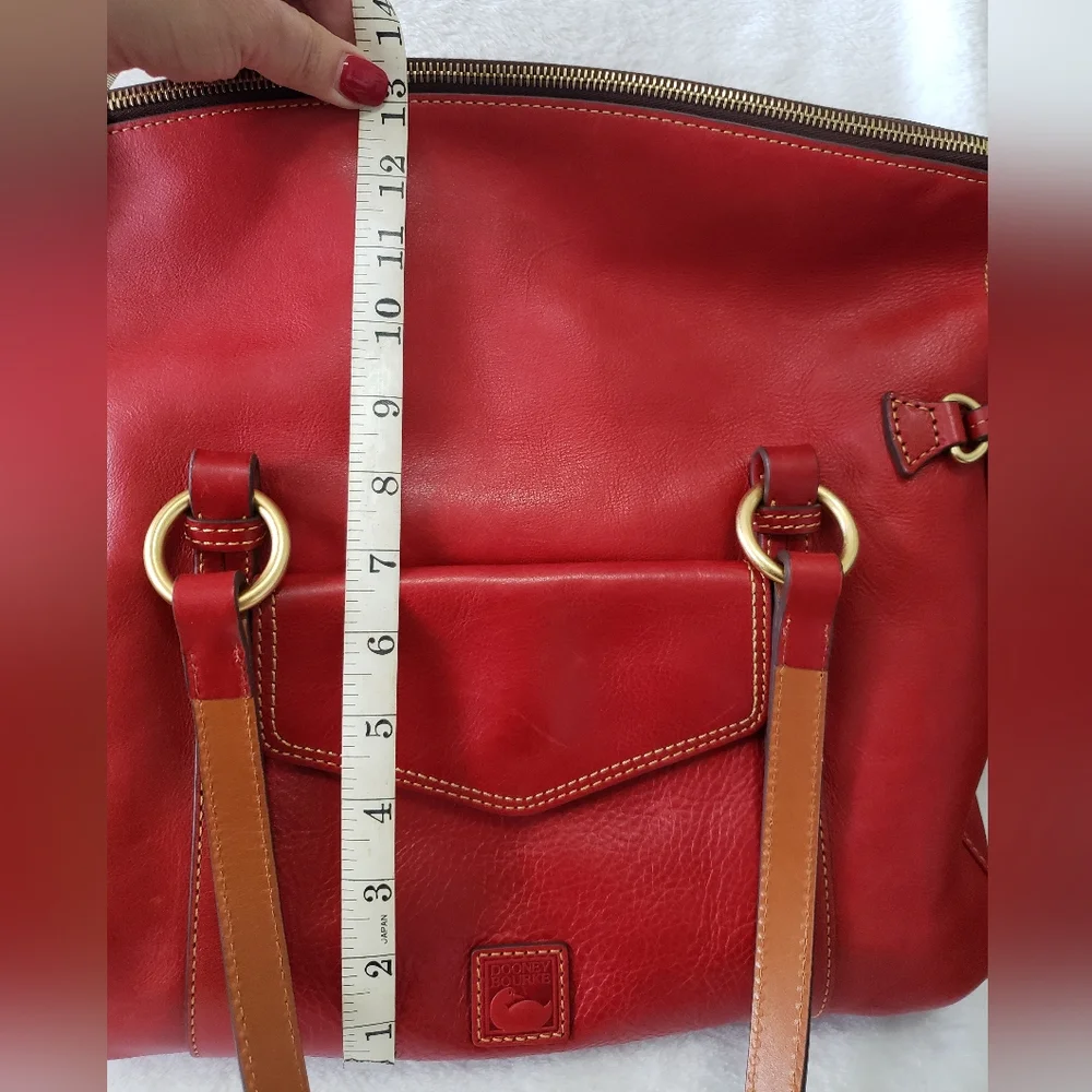 Dooney & Bourke Red Shoulder Bag with Gold Accents - Picture 3 of 8